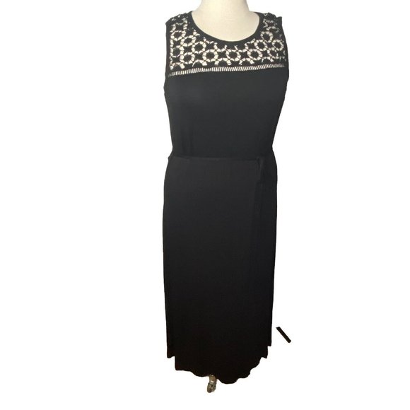 Calvin Klein Dresses & Skirts - Calvin Klein Women’s Maxi Dress Black Eyelet Shoulders Sleeveless Size 18w